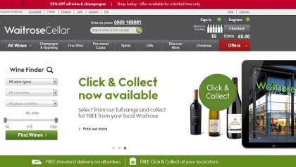 New click & collect service for Waitrose Cellar