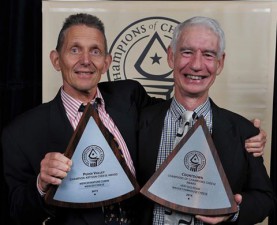 Congratulations to Mercer Cheese and Mahoe Farmhouse Cheese, looking very happy with their well-deserved awards for the Puhoi Valley Champion Artisan Award and Countdown Champions of Cheese Award.