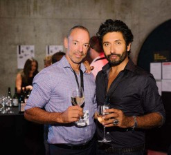 (L to R) Craig Brown and Colin Mathura-Jeffree enjoyed the new Left Field wines at the recent launch in Auckland.