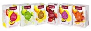 RS2964 Red Seal Fruit Teas Boxes Group Shot x 6 Peach & Pineapple, Apple & Elderflower, Lemon & Ginger, Strawberry & Rhubarb, Exotic Fruits, Blod Orange