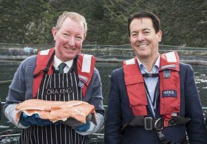 Minister for Environment Hon. Dr Nick Smith and NZ King Salmon CEO Grant Rosewarne