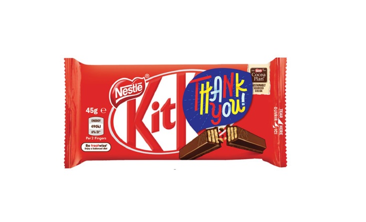 25,000 specially labelled KitKat bars given to frontline healthcare workers