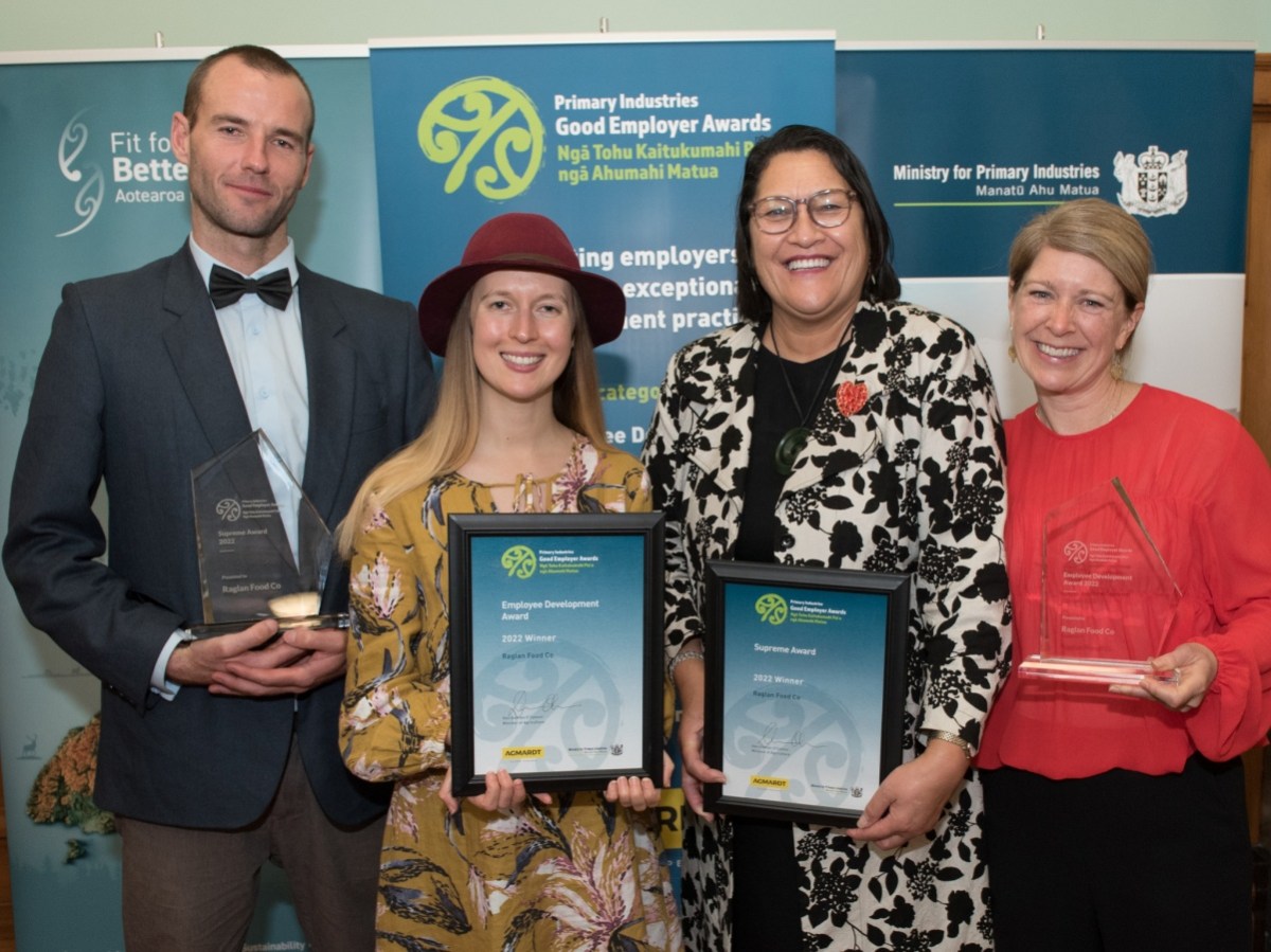 Raglan Food Co’s culture reigns ‘Supreme’ at MPI’s Good Employer Awards