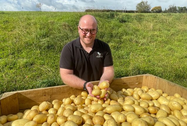 Unearthed Produce General Manager Ben Buchanan with this year’s potato harvest.